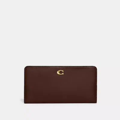 Coach Skinny Wallet In Brass/maple