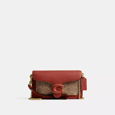 Coach Tabby Wristlet In Signature Canvas In Brass/tan/rust