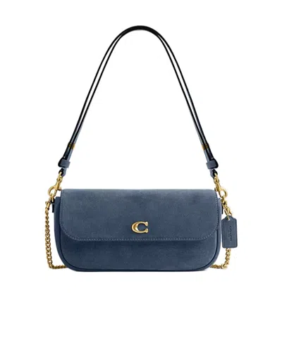 Coach Brook Flap Chain Bag In Blue