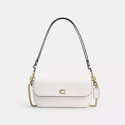Coach Brook Flap Chain Bag In White