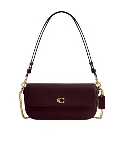 Coach Brook Flap Chain Bag In Burgundy