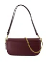 Coach Brook Flap Chain Leather Shoulder Bag In Red