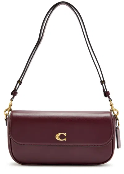 Coach Brook Leather Shoulder Bag In Burgundy