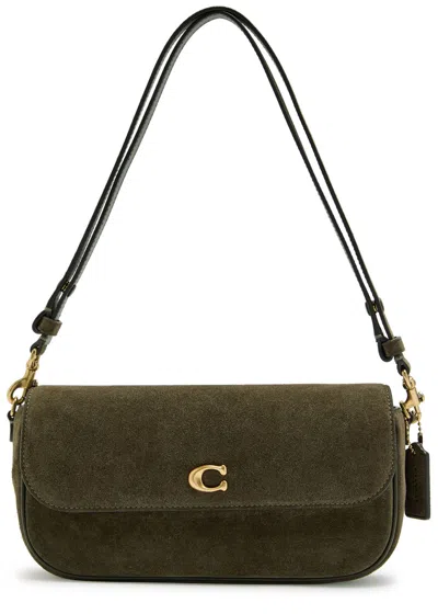 Coach Brook Suede Shoulder Bag In Green