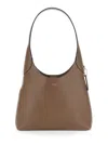 Coach Brooklyn 28 Brown With Single Shoulder Strap And Logo Lettering On The Front In Leather Woman In Gray