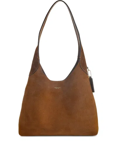 Coach Brooklyn 28 Leather Tote Bag In Brass/cedar