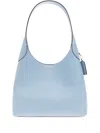Coach Brooklyn 28 Logo Detailed Shoulder Bag In Blue