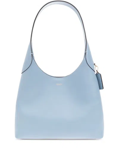 Coach Brooklyn 28 Logo Detailed Shoulder Bag In Blue