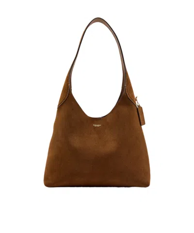 Coach Brooklyn 28 Suede Shoulder Bag In Purple