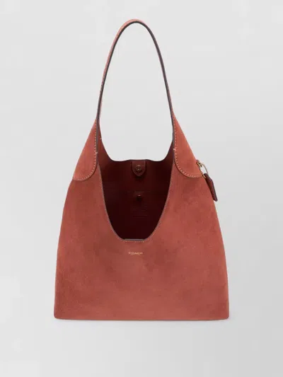 Coach Brooklyn 39 Suede Leather Shoulder Tote In Pink