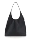 Coach Brooklyn Large Black Shoulder Bag With Logo Lettering On The Front In Leather Woman In Black