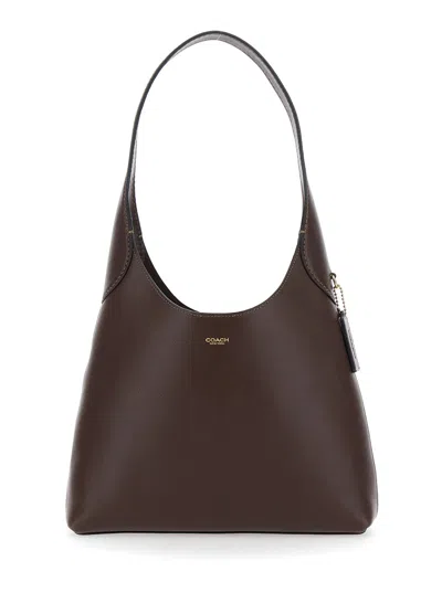 Coach Brooklyn Piccola Logo Lettering Mini Shoulder Handbag In Brown