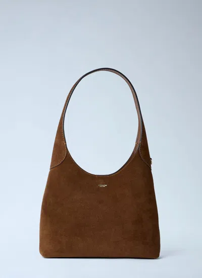 Coach Brooklyn 28 Brown With Single Shoulder Strap And Logo Lettering On The Front In Suede Woman