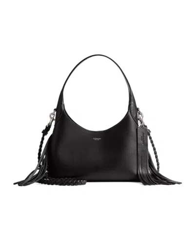 Coach Leather Shoulder Bag In Black