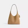 Coach Suede Brooklyn 28 Shoulder Bag In Beige/brown