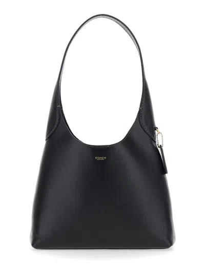 Coach Brooklyn 28 Brass Black Leather Shoulder Bag