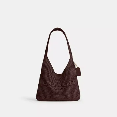 Coach Refined Weave Straw Brooklyn 28 In Maple