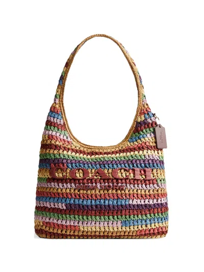 Coach Brooklyn Striped Woven Tote Bag In Pattern