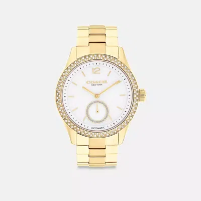 Coach Brooks Automatic Watch, 38mm In Gold