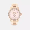 Coach Brooks Automatic Watch, 38mm In Rose Gold