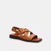 Coach Archival Flache Sandale Mit Schnalle In Brown