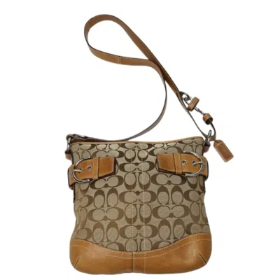 Pre-owned Coach Brown Camel Canvas Shoulder Bag ()