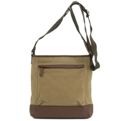 Pre-owned Coach Brown Canvas Leather Shoulder Bag ()