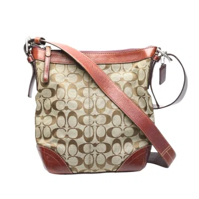 Pre-owned Coach Brown Canvas Leather Shoulder Bag ()