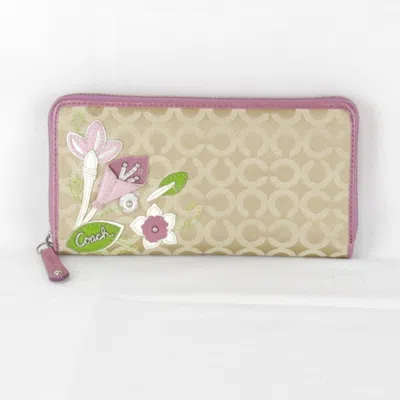 Pre-owned Coach Brown Canvas Long Wallet (bi-fold) ()