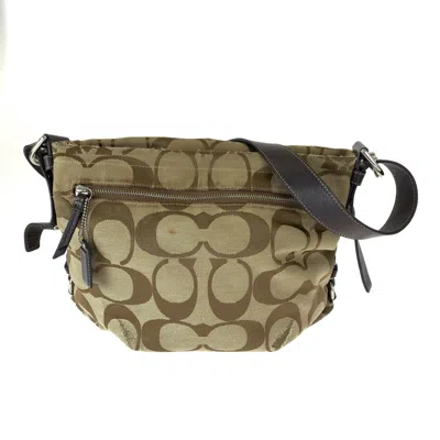 Pre-owned Coach Brown Canvas Pochette Shoulder Bag ()