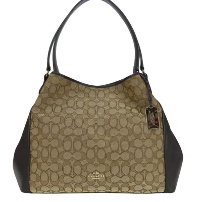 Pre-owned Coach Brown Dark Brown Canvas Leather Tote Bag ()