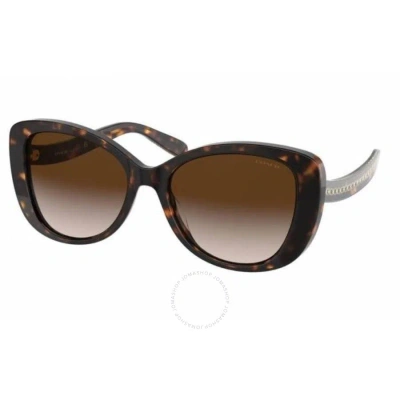 Coach Brown Gradient Butterfly Ladies Sunglasses Hc8322 51203b 54 In Brown / Dark / Tortoise