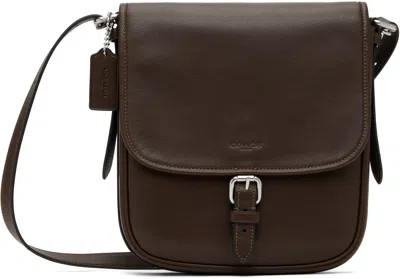 Coach Brown Hitch Flap Crossbody Bag In Maple