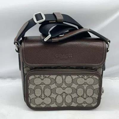 Pre-owned Coach Brown Jacquard Shoulder Bag ()