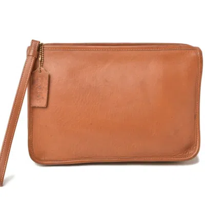 Pre-owned Coach Brown Leather Clutch Bag Pouch ()