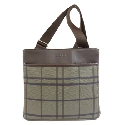 Pre-owned Coach Brown Leather Pvc Shoulder Bag ()