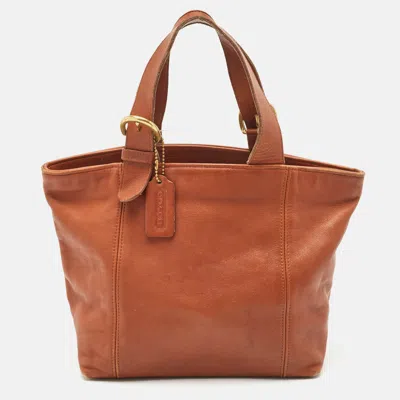 Pre-owned Coach Brown Leather Vintage Waverly Tote