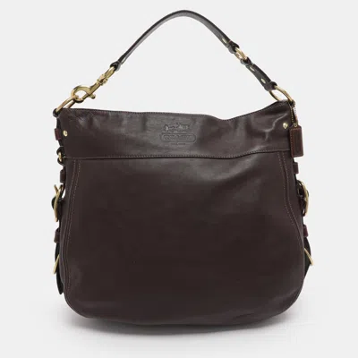 Pre-owned Coach Brown Leather Zoe Hobo