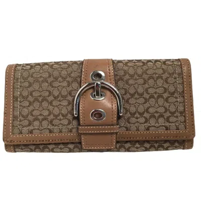 Pre-owned Coach Brown Long Wallet (bi-fold) ()