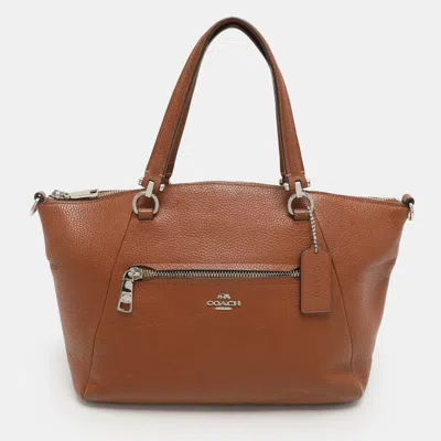 Coach Brown Pebbled Leather Prairie Satchel