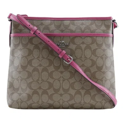 Pre-owned Coach Brown Pink Pvc Shoulder Bag () In Brown, Pink