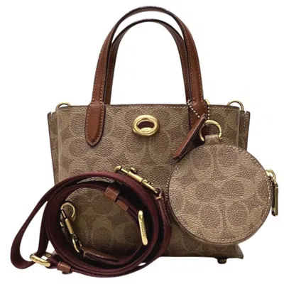 Pre-owned Coach Brown Pvc Leather Shoulder Bag Tote Bag ()