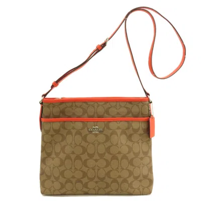 Pre-owned Coach Brown Red Color Pvc Shoulder Bag () In Brown, Red Color