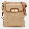 COACH COACH /BROWN SIGNATURE CANVAS AND LEATHER COURIE CROSSBODY BAG