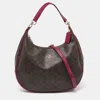 COACH COACH /BROWN SIGNATURE COATED CANVAS AND LEATHER HARLEY HOBO