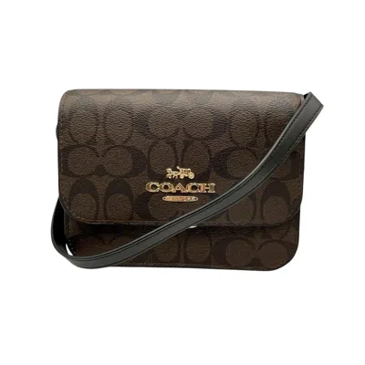 Pre-owned Coach Brown Signature Line Shoulder Bag ()