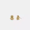 Coach Brushed Frog Stud Earrings In Gold