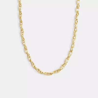 Coach Brushed Link Chain Necklace In Gold