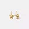 Coach Brushed Pegasus Huggie Earrings In Gold
