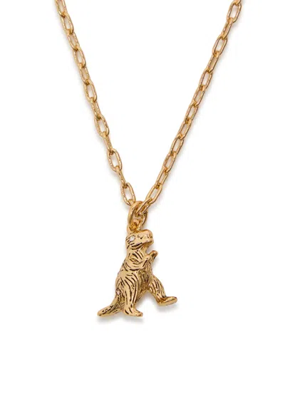 Coach Brushed Rexy Necklace In Gold